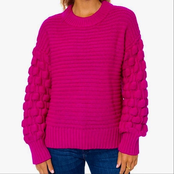 Elodie pink textured sweater - Picture 1 of 5